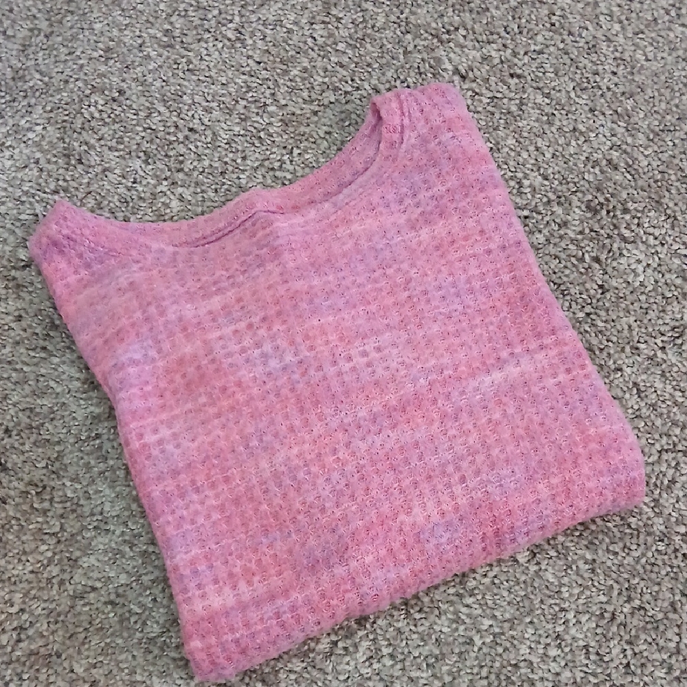 Cat & Jack Pink Textured Knit Top Size Med (7-8)